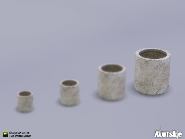 Sims 4 — Large Pot A by Mutske — Nice pot to decorate a sim home. With a slot to add a plant. Made by Mutske@TSR. 