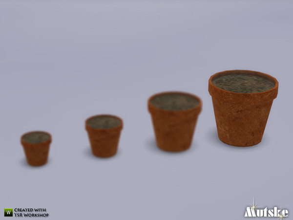 Sims 4 — Large Pot D by Mutske — Nice pot to decorate a sim home. With a slot to add a plant. Made by Mutske@TSR. 