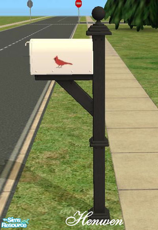 Sims 2 — Country Cardinal Mailbox  by Henwen — *Do NOT* delete your mailbox from your lot with this. I do not want to be