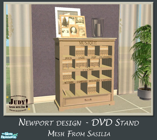 Sims 2 — Judy_Newport Design - DVD Stand by judyhugsnoopy — Recolor of Sasilia - Newport design with light brown color.