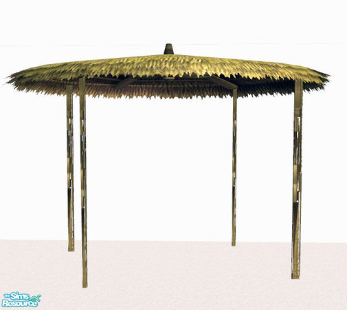 Sims 2 — Large Shade Umbrella- Light Bamboo by RockinRobin — Perfect for the hot summer days! This umbrella is large