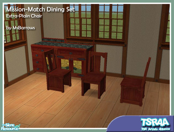 Sims 2 — Mission-Match Plain Chair by MsBarrows — The "Sit Up Straight" Chair from OFB with the cushion
