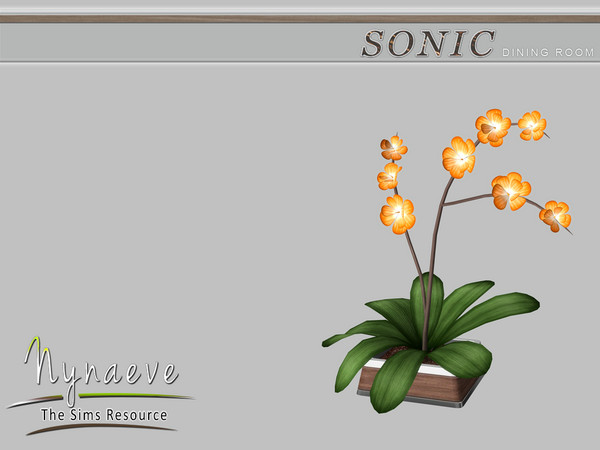 Sims 4 — Sonic Orchid by NynaeveDesign — Sonic Dining Room - Orchid Located in: Decor - Plants Price: 210 Tiles: 0.5x0.5