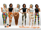 Sims 4 — Halloween Leggings by Bliythe — A set of leggings with five vibrant, halloween styles! 