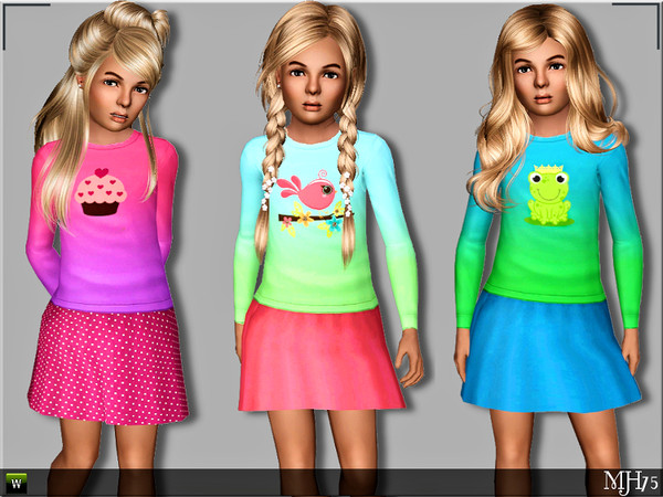 Sims 3 — S3 Cute Comfort Style [CF] by Margeh-75 — -a cute outfit for your child female sims, with an ombre woollen top