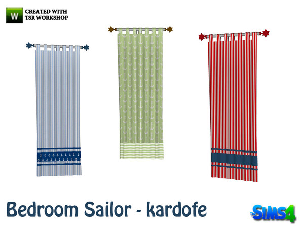 Sims 4 — kardofe_Bedroom Sailor_Curtains by kardofe — Curtains loops with maritime decoration 