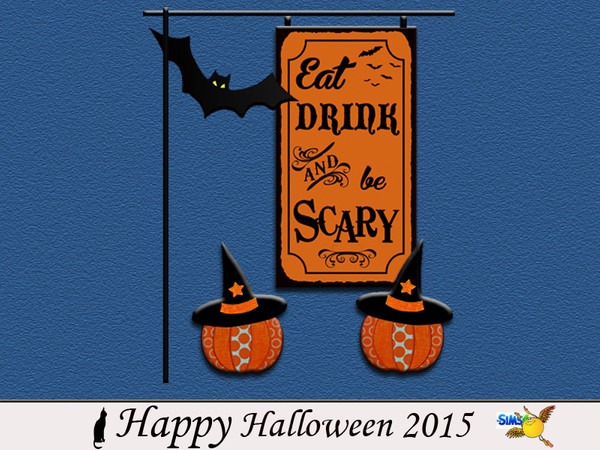Sims 4 — Happy Halloween 2015 Be scary by evi — Wall decoration for kids and grown up kids. Happy Halloween! 