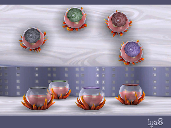 Sims 4 — Punch by soloriya — A glass bowl with decorative fire, filled with delicious spooky punch. Part of Halloween