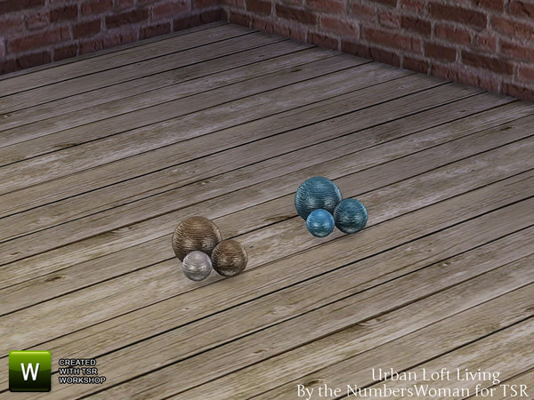 Sims 4 — Urban Loft Living Deco Balls by TheNumbersWoman — Urban, Lofty, and Cheap. Well not TOO cheap. Great for the
