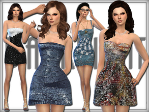 Sims 4 — SET 12 - Mini Dresses by DarkNighTt — Mini Dresses Set Have 4 Dresses Have new meshes (2 Dresses) Printed