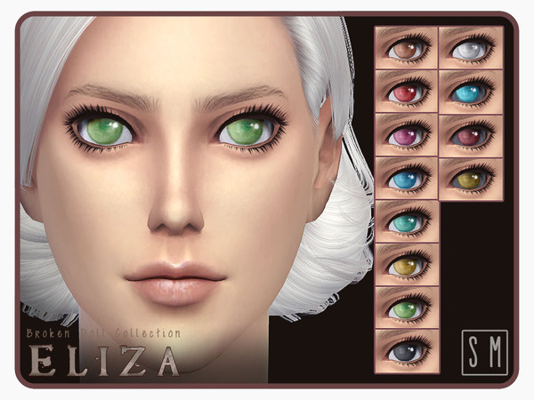Sims 4 — [ Eliza ] - Dolly Eye Mask by Screaming_Mustard — From the Broken Doll Collection. This eye mask comes in 12