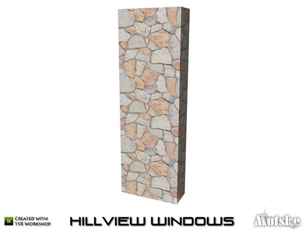 Sims 4 — Hillview Wall by Mutske — Wall for the Hillview Windows. Use bb.moveobjects to place the wall. Made by