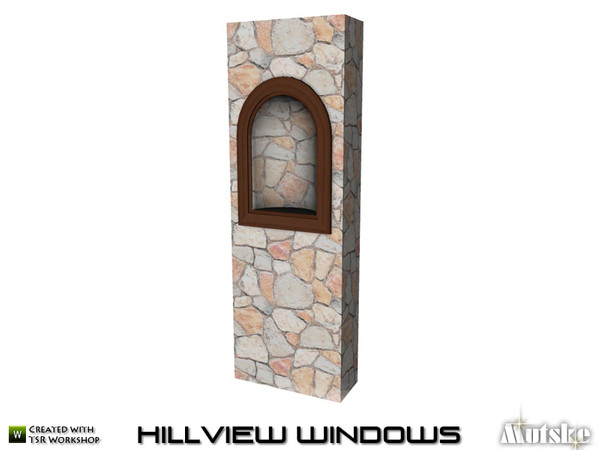 Sims 4 — Hillview Wall with Small Niche by Mutske — Wall for the Hillview Windows. Use bb.moveobjects to place the wall.