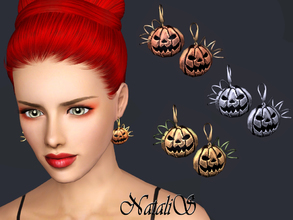 Sims 3 — NataliS TS3 Halloween Pumpkin Earrings  FT-FA by Natalis — Wear these earrings on your Sims on the Halloween
