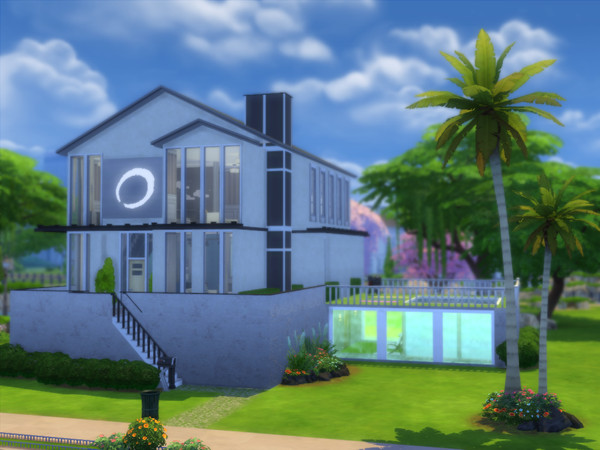 Sims 4 — Modern Oracle by Quietgirl — A beautiful contemporary modern three story home with an above ground pool.