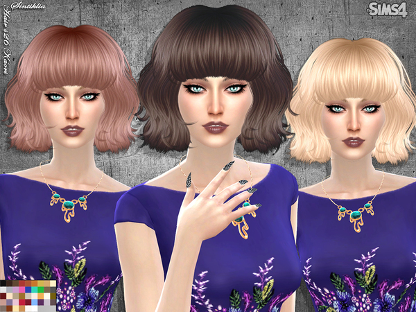 Sims 4 — Sintiklia - Hair s26 Kaori by SintikliaSims — 42 colors New mesh Compatible with hats Smooth assignment Own