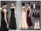 Sims 4 — Lace Dress 03 by Pollen_D — Elegant long lace dress for ladies. 12 variations colors. 