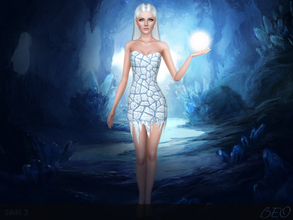 Sims 3 — Ice dress by BEO — Ice dress for Halloween. Presented in 3 colours. Not recolorable.