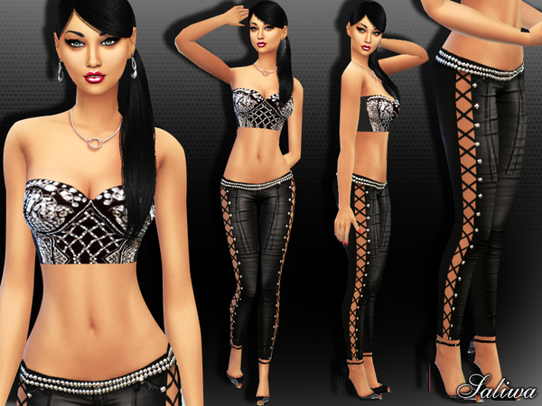 Sims 4 — Goddess Diva Outfit by saliwa — Embellished Outfit.Enjoy!