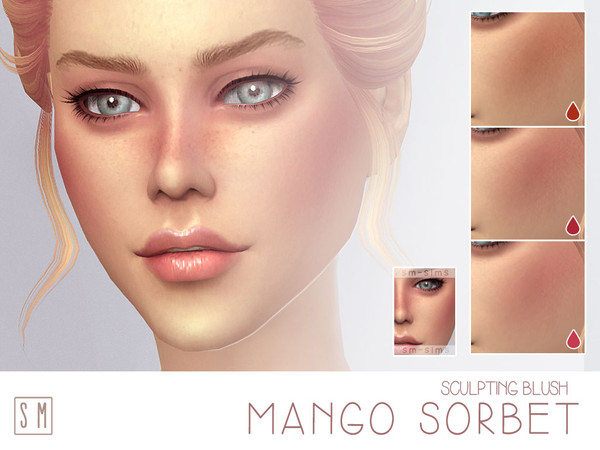 Sims 4 — [ Mango Sorbet ] - Ruddy Blush by Screaming_Mustard — A natural and sculpting blush in three tones to suit any