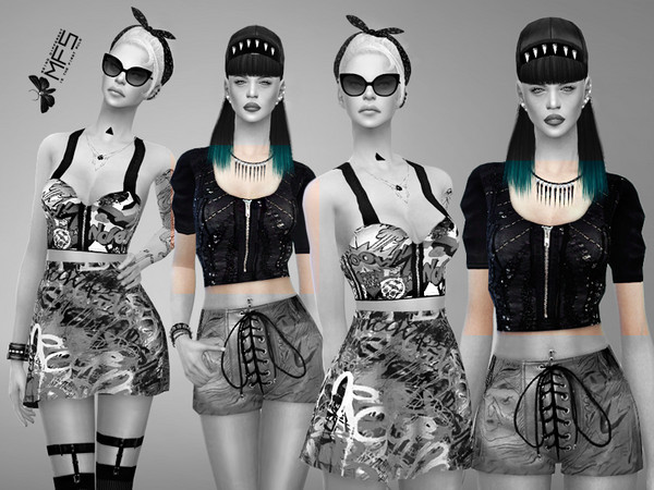 Sims 4 — MFS Pop Divas - Crop T-shirt by MissFortune — Standalone, Hq texture, Custom thumbnail, one color.