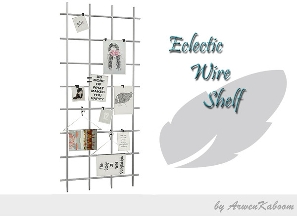 Sims 4 — Eclectic Wire Shelf (Decor) by ArwenKaboom — Simple wire merging into beautiful wall decoration. Hope you enjoy