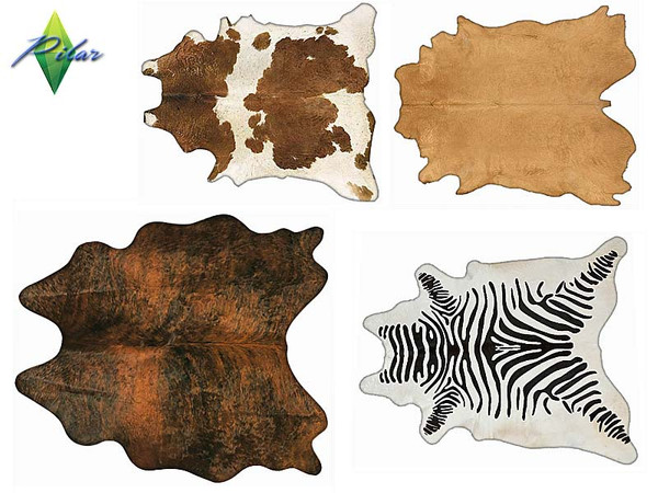 Sims 4 — Collector RugLeather by Pilar — Mix of styles, modern furniture with a vintage note