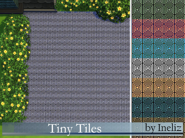 Sims 4 — Tiny Tiles  by Ineliz — A set of linoleum tiles with square pattern. Enjoy!
