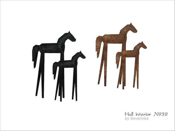 Sims 4 — [Hall interior N932] Two horses statue by Severinka_ — Stylistic figures of two horses From the set 'Hall