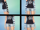 Sims 4 — Fingerless Black & White Gloves by SilliiBean — Say hello to some super cool Fingerless Black and White