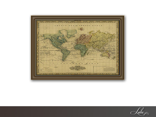 Sims 4 — Industrial Boys Wall Map by Lulu265 — Part of the Industrial Boys Set