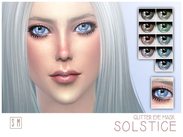 Sims 4 — [ Solstice ] - Glitter Eye Mask by Screaming_Mustard — An enchanting set of glittery eyes in 9 natural shades.