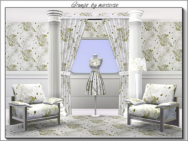 Sims 3 — Grunge_marcorse by marcorse — Abstract pattern: grunge design of spots and smudges in tones of grey