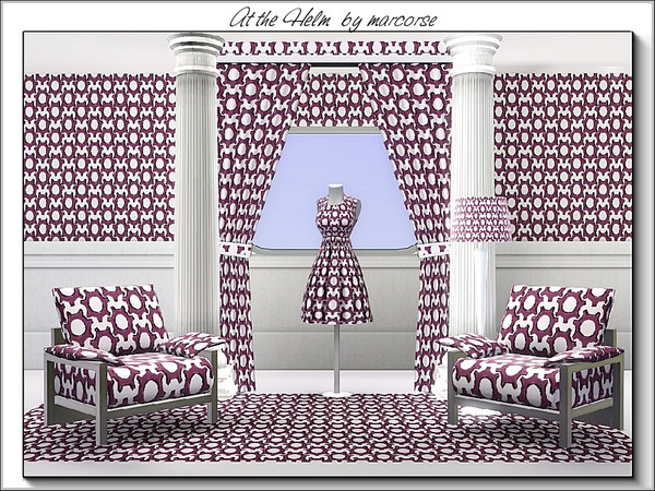 Sims 3 — At the Helm_marcorse by marcorse — Geometric pattern: ship's rudder design, regularly repeated in light purple