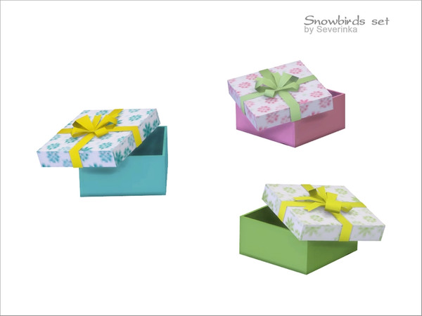 Sims 4 — [Snowbirds] Gift box by Severinka_ — Gift box with bow From a set 'Snowbirds' 3 colors