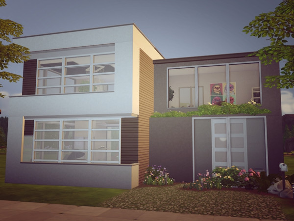 Sims 4 — Lily by Henso — This three stories, three bedrooms family house is perfect for creative Sims or for those who