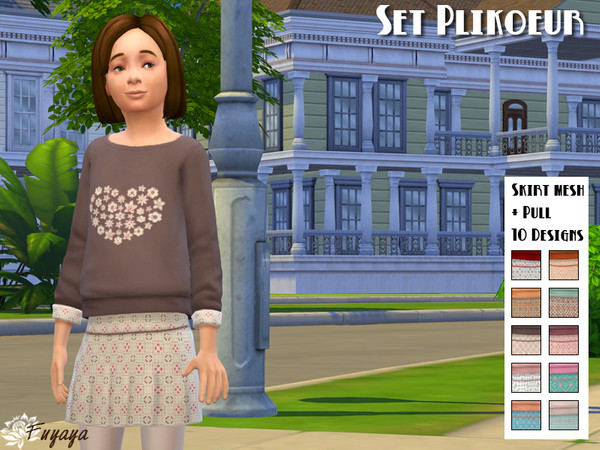 Sims 4 — Set Plikoeur by Fuyaya — 10 designs for each one, a different heart using the same pattern or the skirt. You can