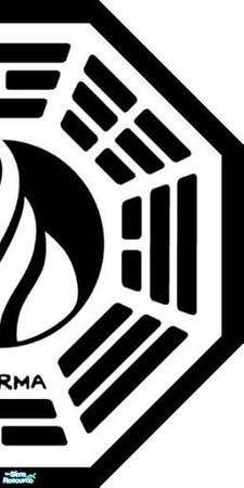 Sims 2 — Dharma Labs Walls - Flame Logo - Right by poohbear7882 — This is the right half only! In order for the logo to