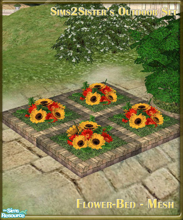 Sims 2 — S2S Outdoor Set - Flower Bed MESH by sims2sisters — 