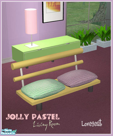 Sims 2 — S2S JollyPastelLivingroom - Loveseat by sims2sisters — 