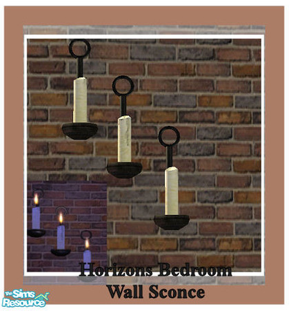 Sims 2 — Horizons Bedroom set - Wall Sconce by Paleoanth — New Wall sconce mesh. Part of the Horizons bedroom set. Let