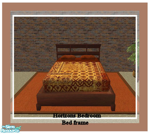 Sims 2 — Horizons Bedroom set - Bed by Paleoanth — New Bed mesh, part of the Horizons bedroom set. Based on the Ethan