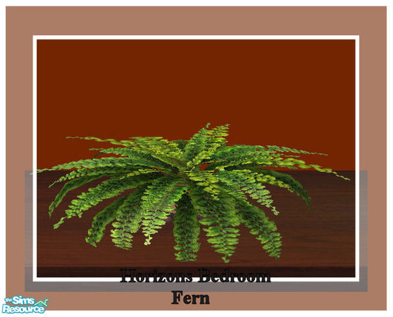Sims 2 — Horizons Bedroom set - Fern by Paleoanth — New plant mesh, part of the Horizons bedroom set. I am a fern. I can