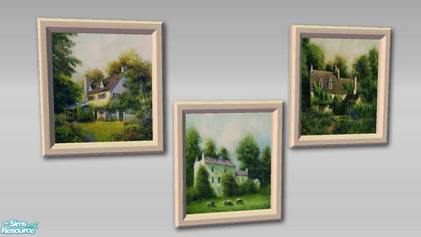 Sims 2 — St Albans Prints - Mesh by Shakeshaft — Part of a simple yet stylish range made from solid white wood and panel