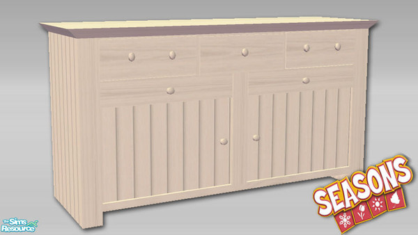 Sims 2 — St Albans Short Dresser - Mesh by Shakeshaft — Part of a simple yet stylish range made from solid white wood and