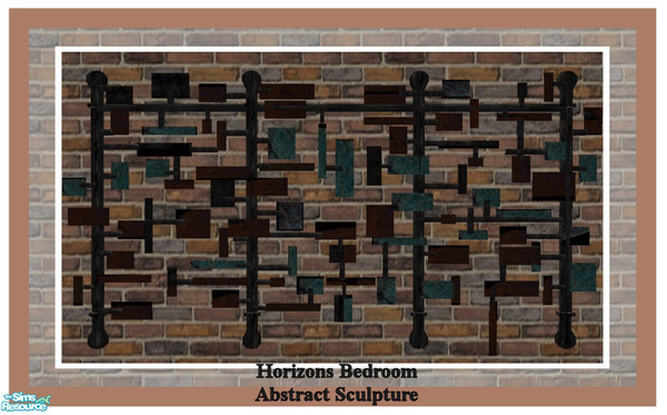 Sims 2 — Horizons Bedroom set - Wall Sculpture by Paleoanth — New wall sculpture mesh, part of the Horizons bedroom set.