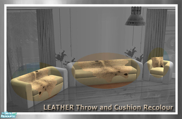 Sims 2 — LEATHER Throw and Cushion Recolour by simtomatic — Recolours the throws and cushion on all seating files in this