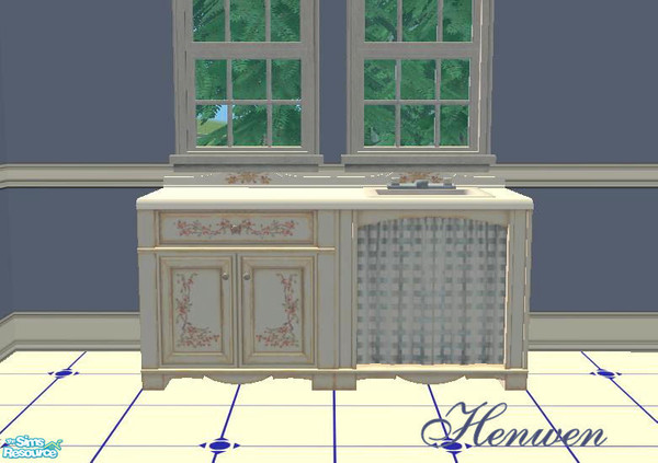 Sims 2 — Country Counter White  by Henwen — A whiter shade than the original. Still has that antiqued look.
