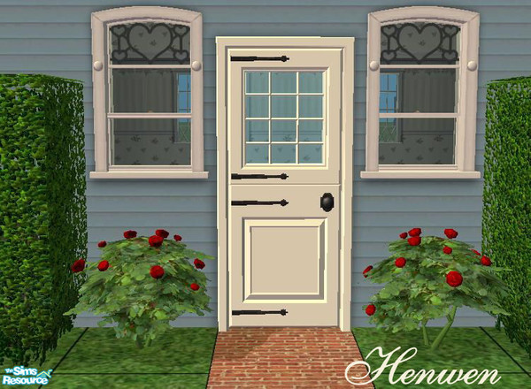 Sims 2 — Storm Proof Hatch White Door by Henwen — Seasons country door in solid white.