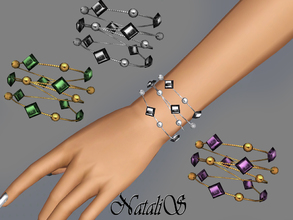 Sims 3 — NataliS TS3 Multi-row bracelet with crystals FT-FE by Natalis — Elegant jewelry for special occasions. Multi-row